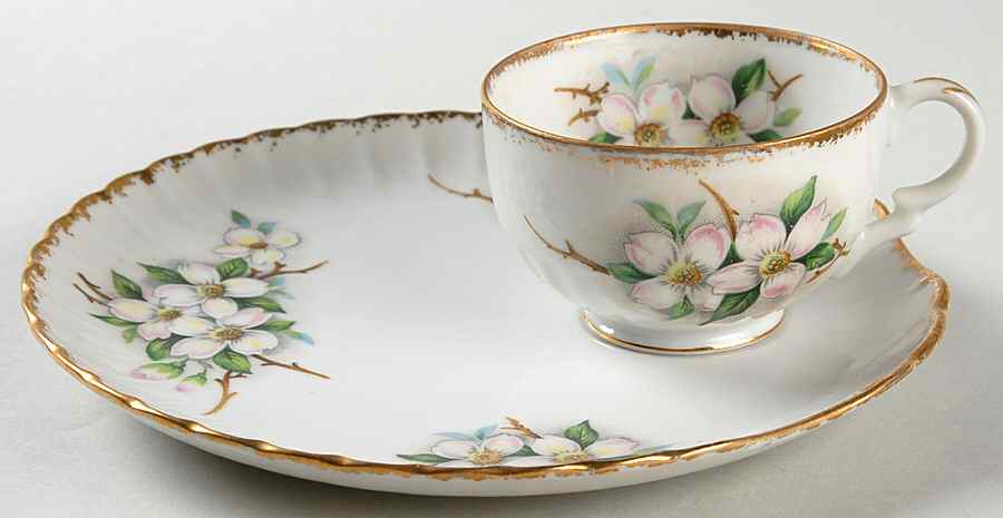 Dogwood Snack Plate & Cup Set by Norcrest-1