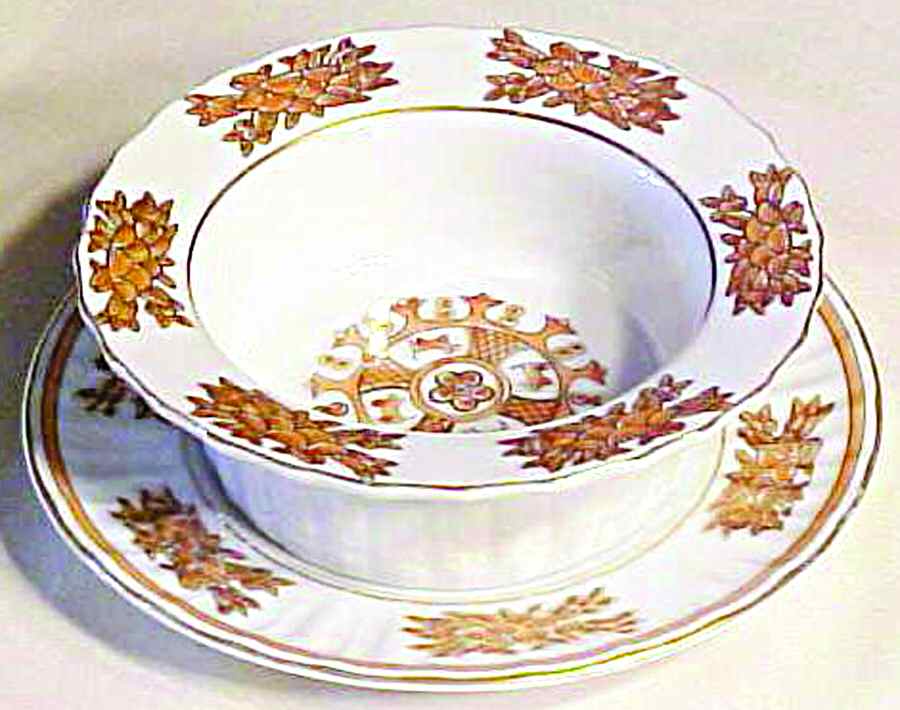 6874 Orange Ramekin & Saucer Set by Japan-1