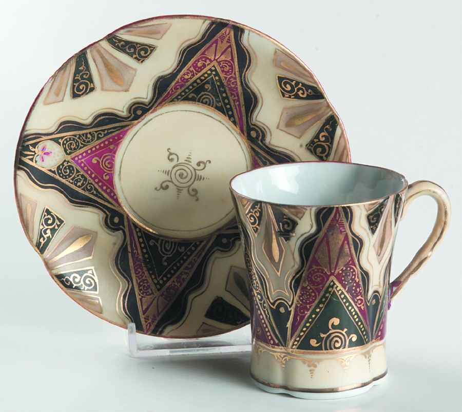 UC327 Flat Demitasse Cup & Saucer Set by Unknown Manufacturer-1