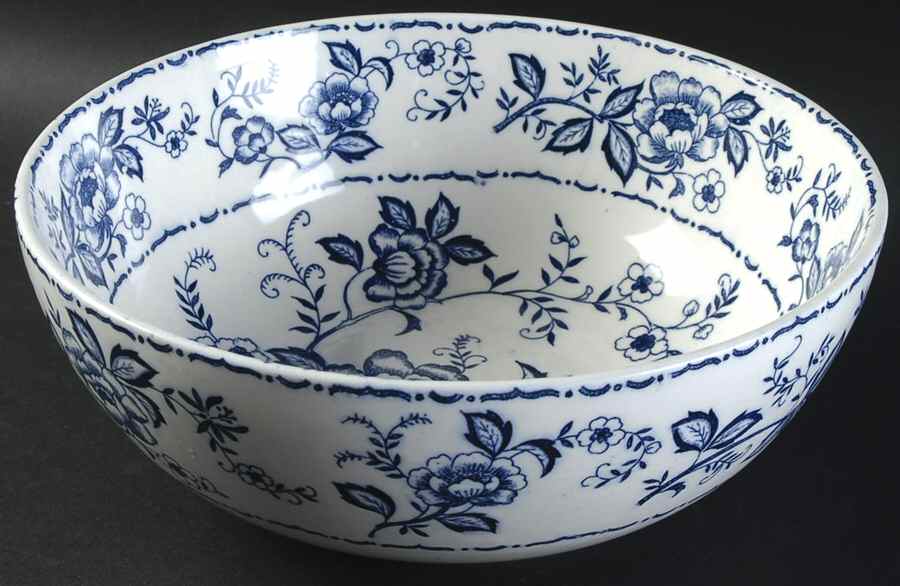 Blue Peony 9" Salad Serving Bowl by Japan-1
