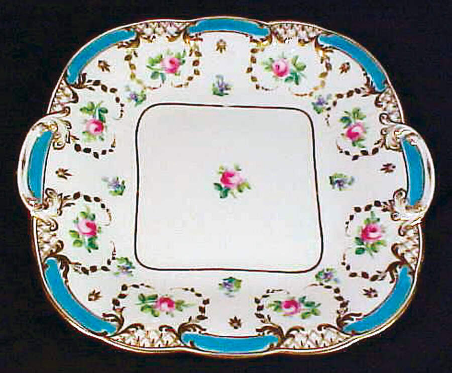 A1264 Square Handled Cake Plate by Unknown Manufacturer-1