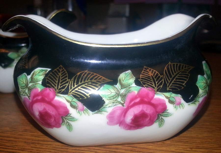 Damask Rose Open Sugar Bowl by Norcrest-1