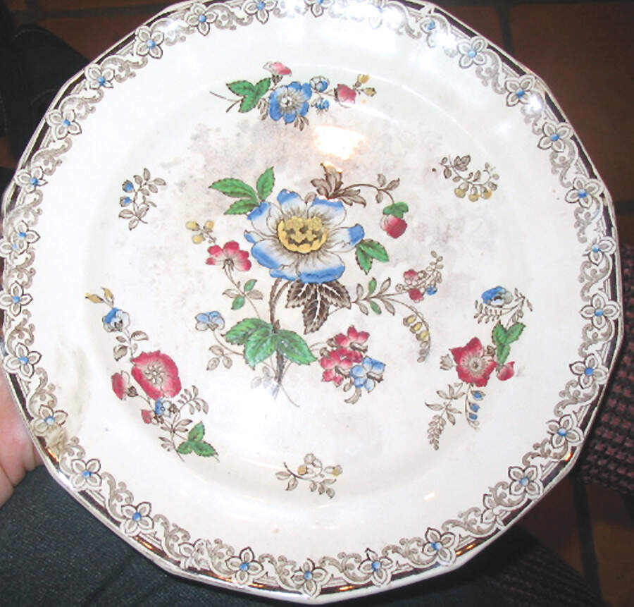 Chinese Flowers Salad Plate by England-1