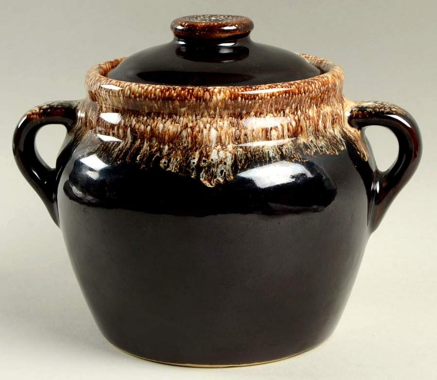 Gourmet Brown Small Bean Pot & Lid by Pfaltzgraff-1