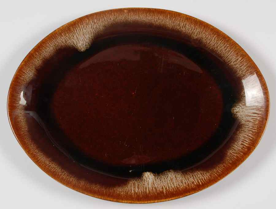 Brown Drip 13" Oval Serving Platter by Nelson McCoy-1