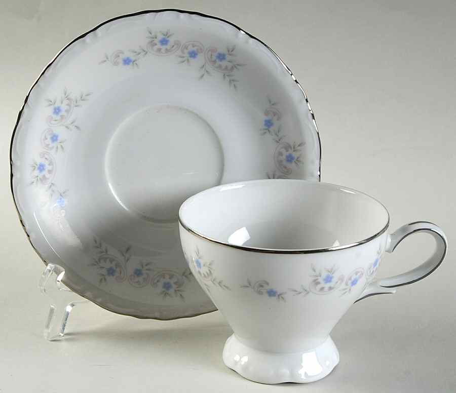 Springtime Footed Cup & Saucer Set by United Surgical Steel-1