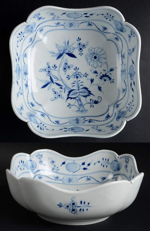 Blue Onion 9" Square Vegetable Bowl by Unknown Manufacturer-1
