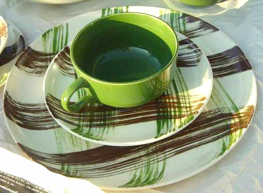 Heather Plaid Flat Cup & Saucer Set by Stetson-1