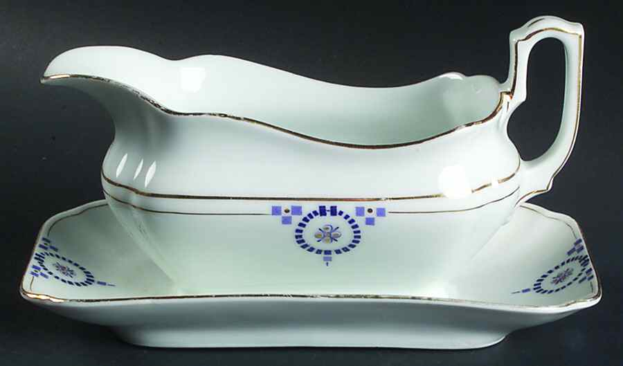 UC407 Gravy Boat with Attached Underplate by Unknown Manufacturer-1
