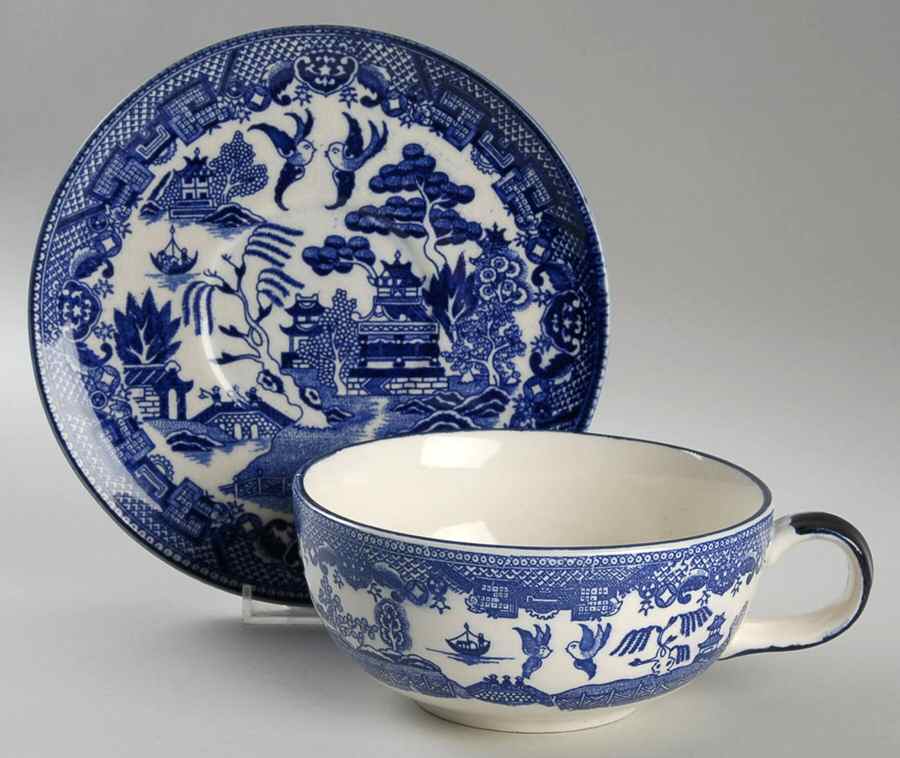 Willow Blue (Smooth) Jumbo Cup & Saucer Set by Allerton's-1