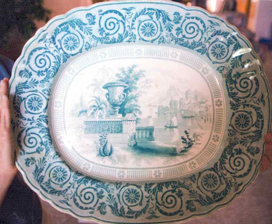 Etruscan Vase 16" Oval Serving Platter by Wood & Sons-1