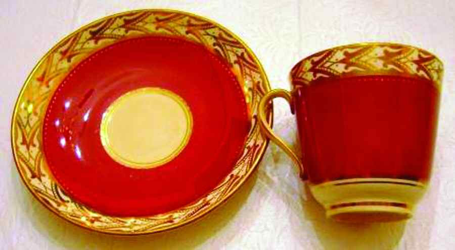 2-1377 Footed Cup & Saucer Set by Unknown Manufacturer-1