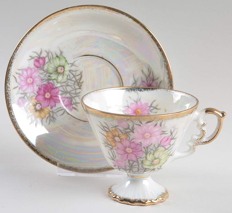 Flower of the Month Footed Cup & Saucer Set by Ucagco-1
