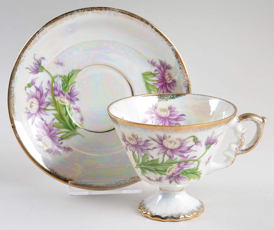Flower of the Month Footed Cup & Saucer Set by Ucagco-1