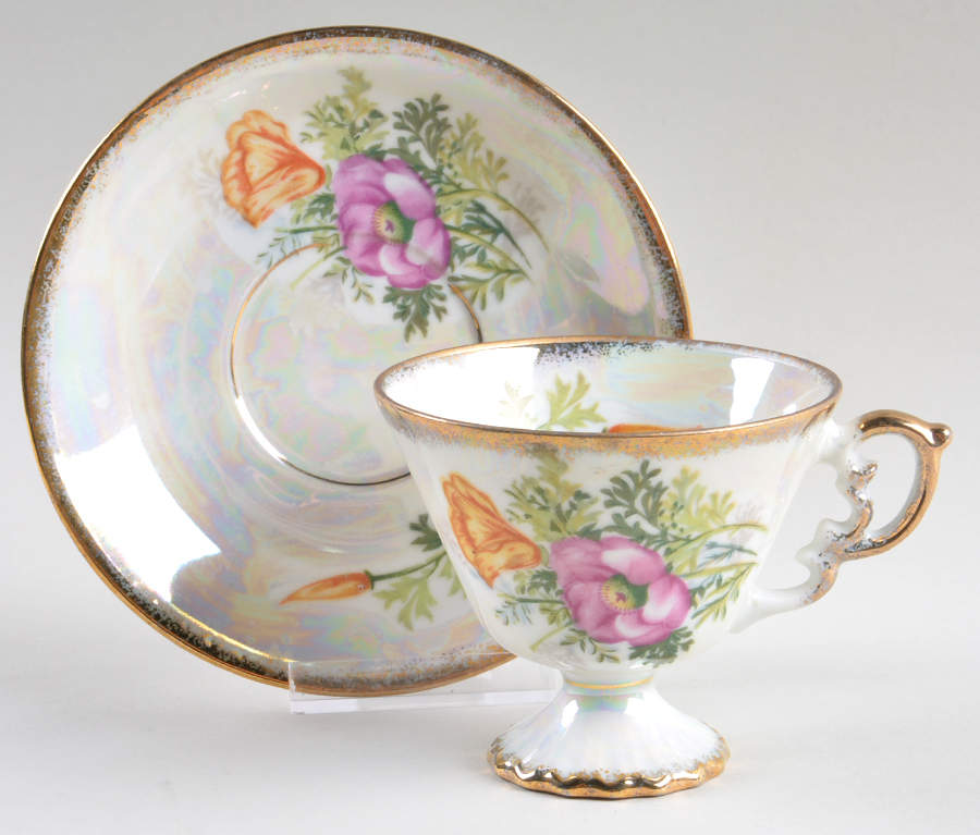 Flower of the Month Footed Cup & Saucer Set by Ucagco-1