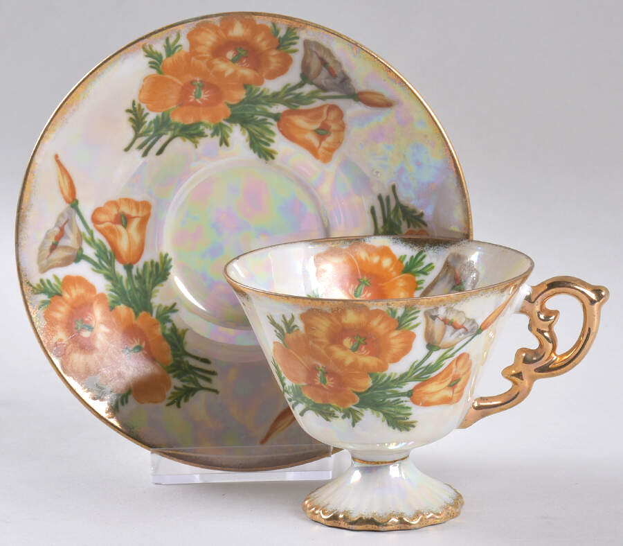 Flower of the Month Footed Cup & Saucer Set by Ucagco-1
