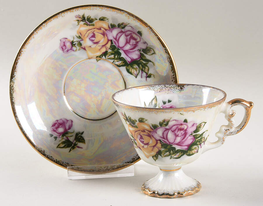 Flower of the Month Footed Cup & Saucer Set by Ucagco-1