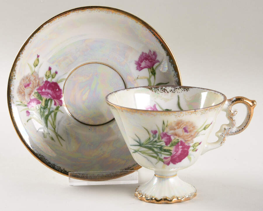 Flower of the Month Footed Cup & Saucer Set by Ucagco-1