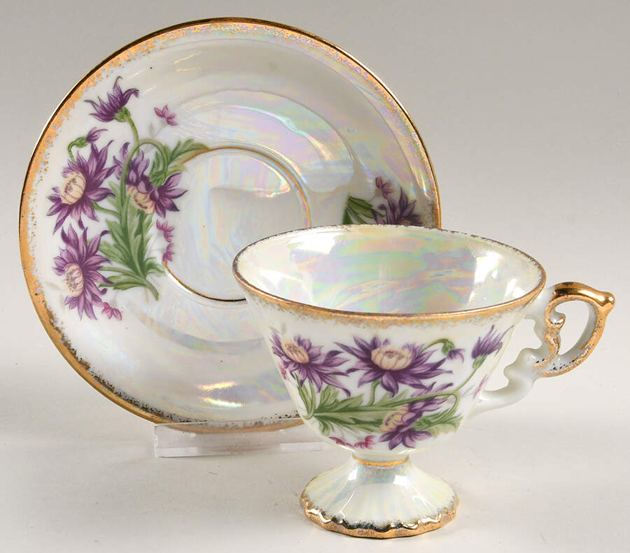 Flower of the Month Footed Cup & Saucer Set by Ucagco-1