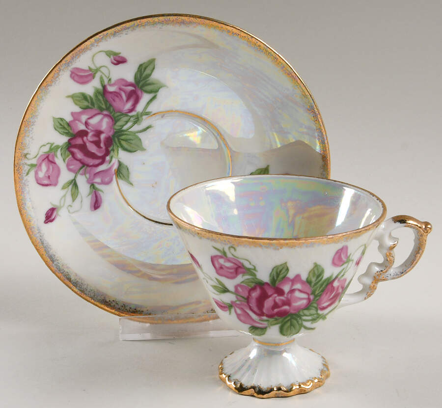 Flower of the Month Footed Cup & Saucer Set by Ucagco-1