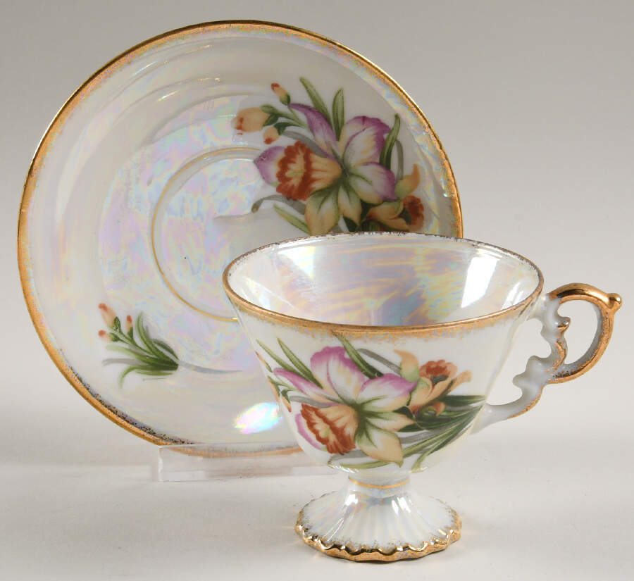 Flower of the Month Footed Cup & Saucer Set by Ucagco-1