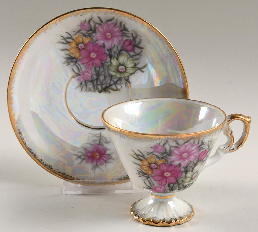 Flower of the Month Footed Cup & Saucer Set by Ucagco-1
