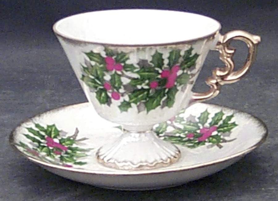 Flower of the Month Footed Cup & Saucer Set by Ucagco-1