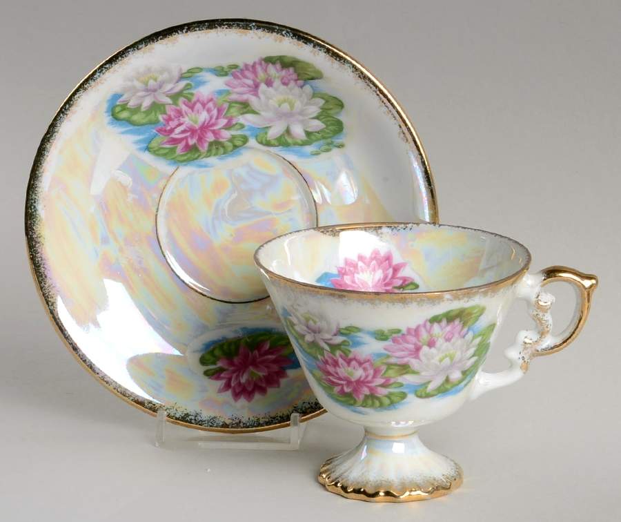 Flower of the Month Footed Cup & Saucer Set by Ucagco-1