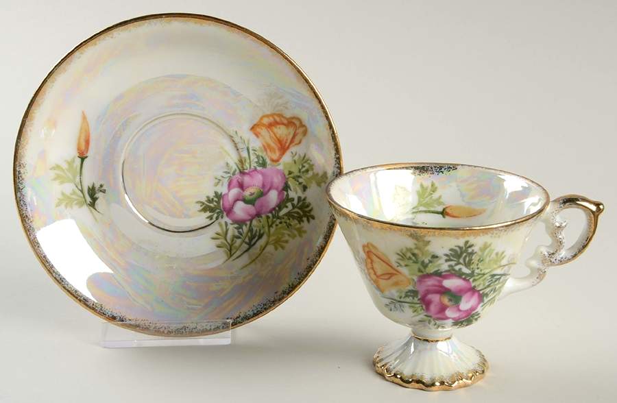 Flower of the Month Footed Cup & Saucer Set by Ucagco-1