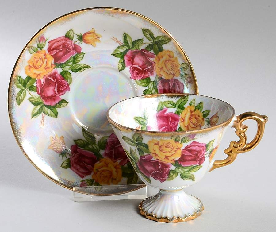 Flower of the Month Footed Cup & Saucer Set by Ucagco-1