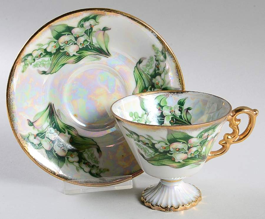 Flower of the Month Footed Cup & Saucer Set by Ucagco-1