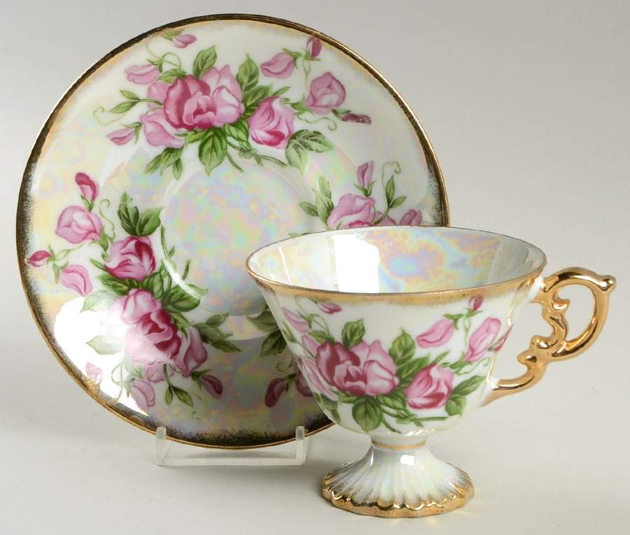 Flower of the Month Footed Cup & Saucer Set by Ucagco-1