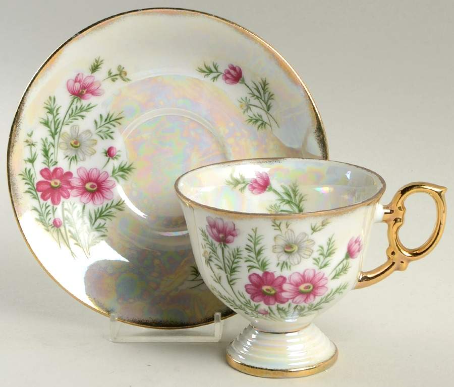 Flower of the Month Footed Cup & Saucer Set by Ucagco-1