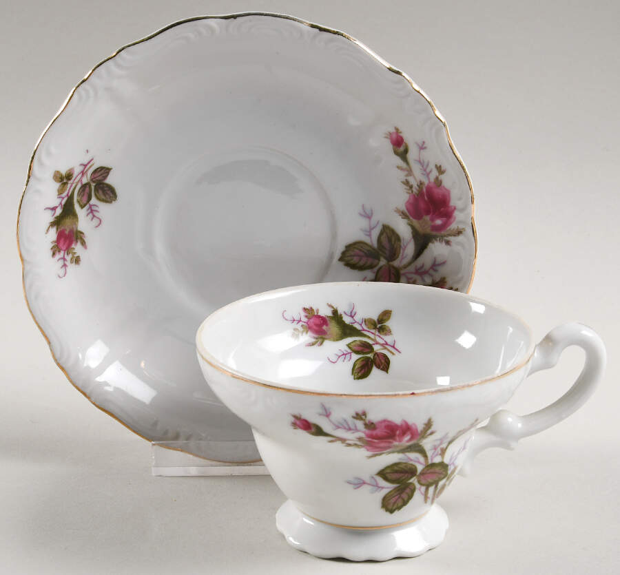 12-105V Footed Cup & Saucer Set by Unknown Manufacturer-1