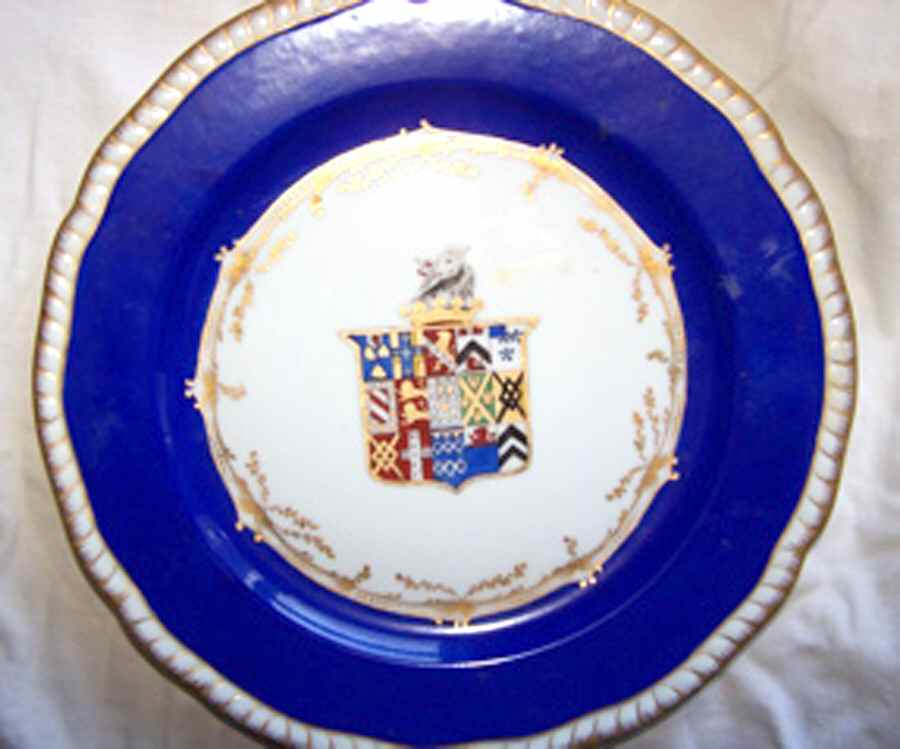 Baronet Malet Armorial Crest Dinner Plate by Unknown Manufacturer-1