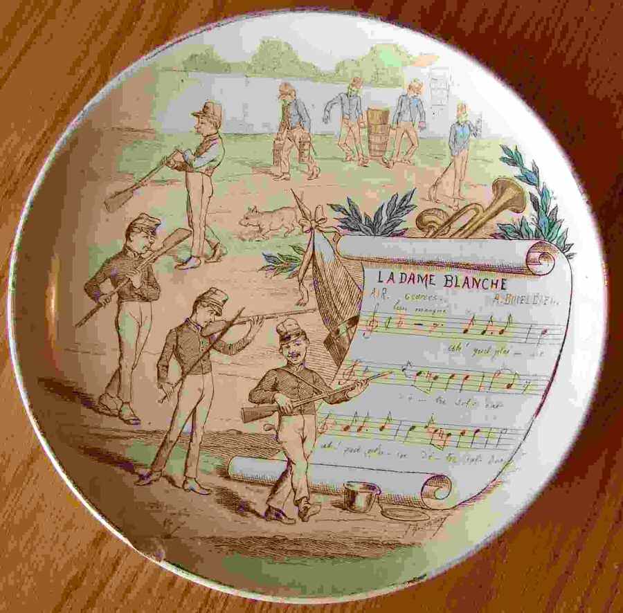 Sujets Musicaux Coupe Salad Plate by Creil & Montereau-1