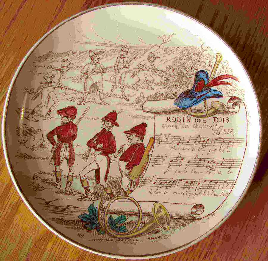 Sujets Musicaux Coupe Salad Plate by Creil & Montereau-1