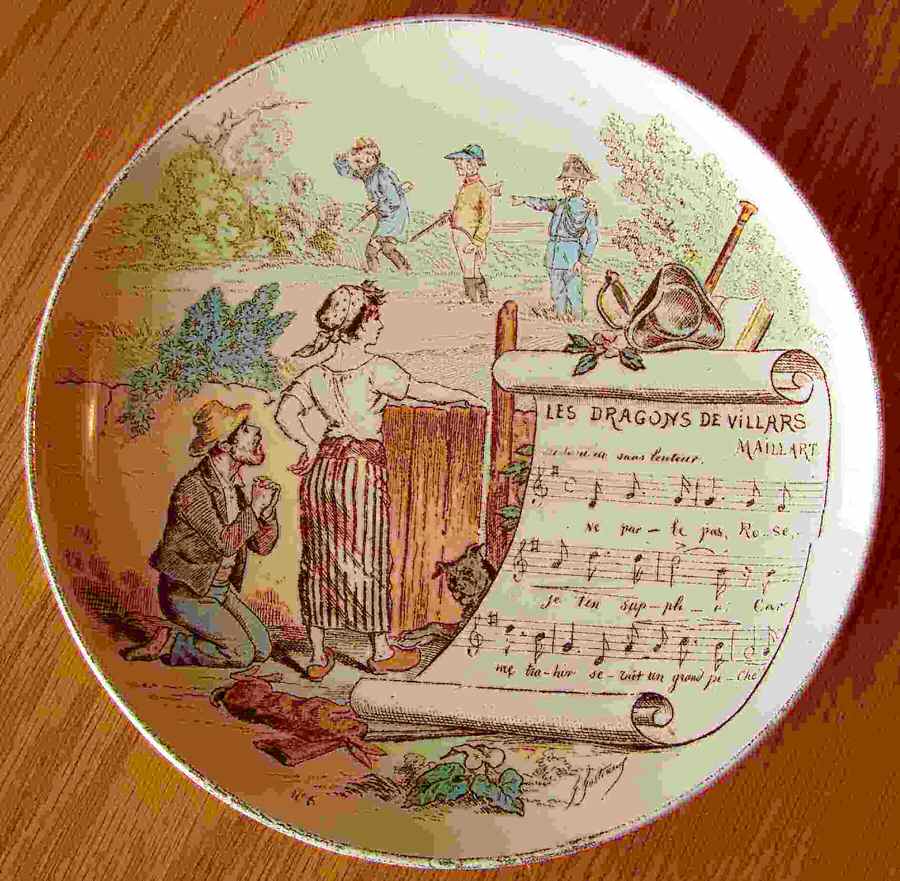 Sujets Musicaux Coupe Salad Plate by Creil & Montereau-1