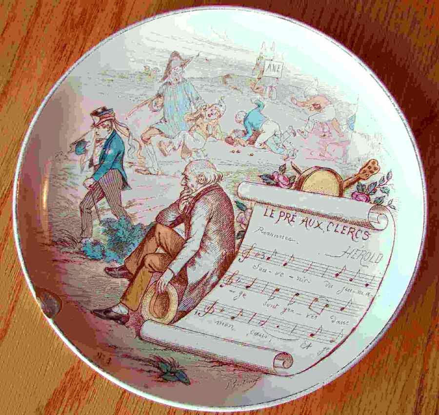 Sujets Musicaux Coupe Salad Plate by Creil & Montereau-1