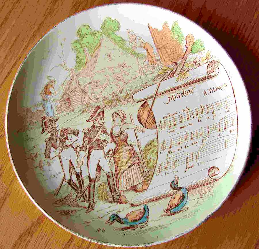 Sujets Musicaux Coupe Salad Plate by Creil & Montereau-1