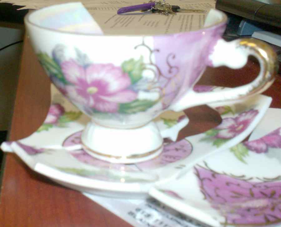 124 Footed Cup & Saucer Set by Unknown Manufacturer-1