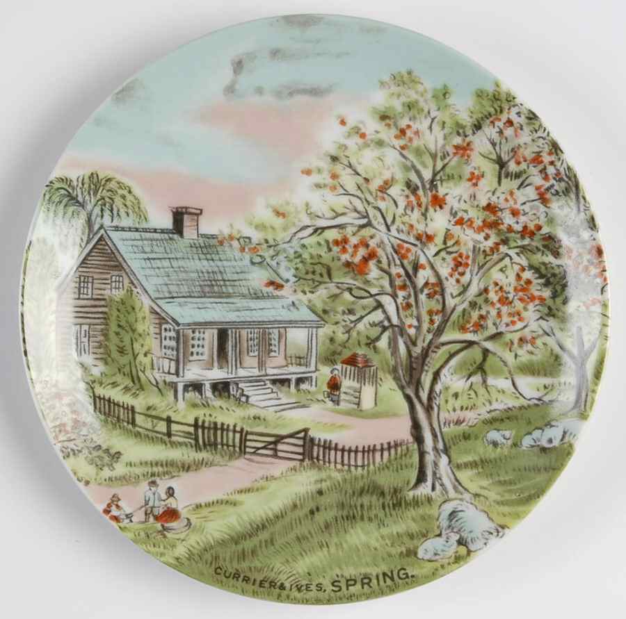 Currier and Ives (Four Seasons) Bread & Butter Plate by Japan-1