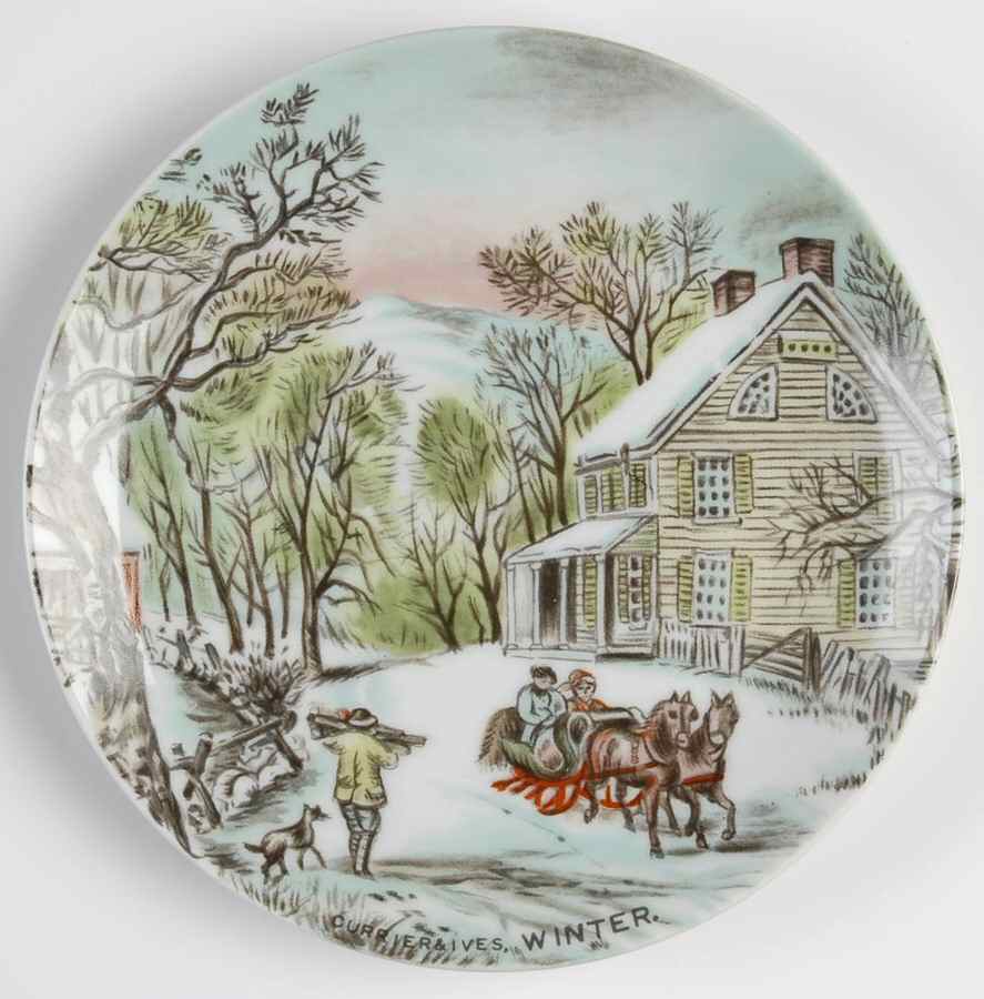 Currier and Ives (Four Seasons) Bread & Butter Plate by Japan-1