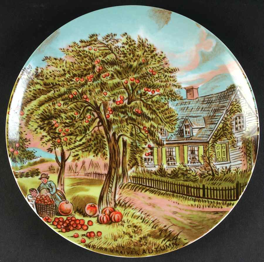 Currier and Ives (Four Seasons) Show Or Decorative Plate (Charger) by Japan-1