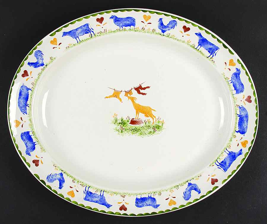 Jack's Farm 17" Oval Serving Platter by Ulster-1