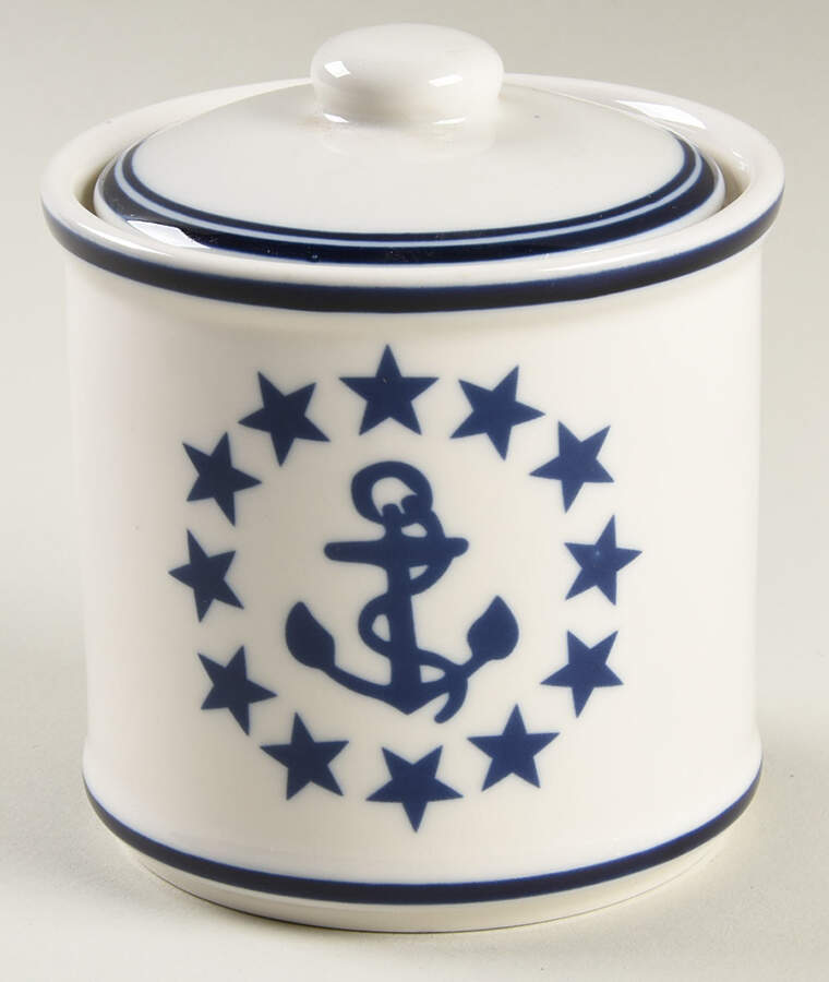 Navy Blue Collection Sugar Bowl & Lid by Unknown Manufacturer-1