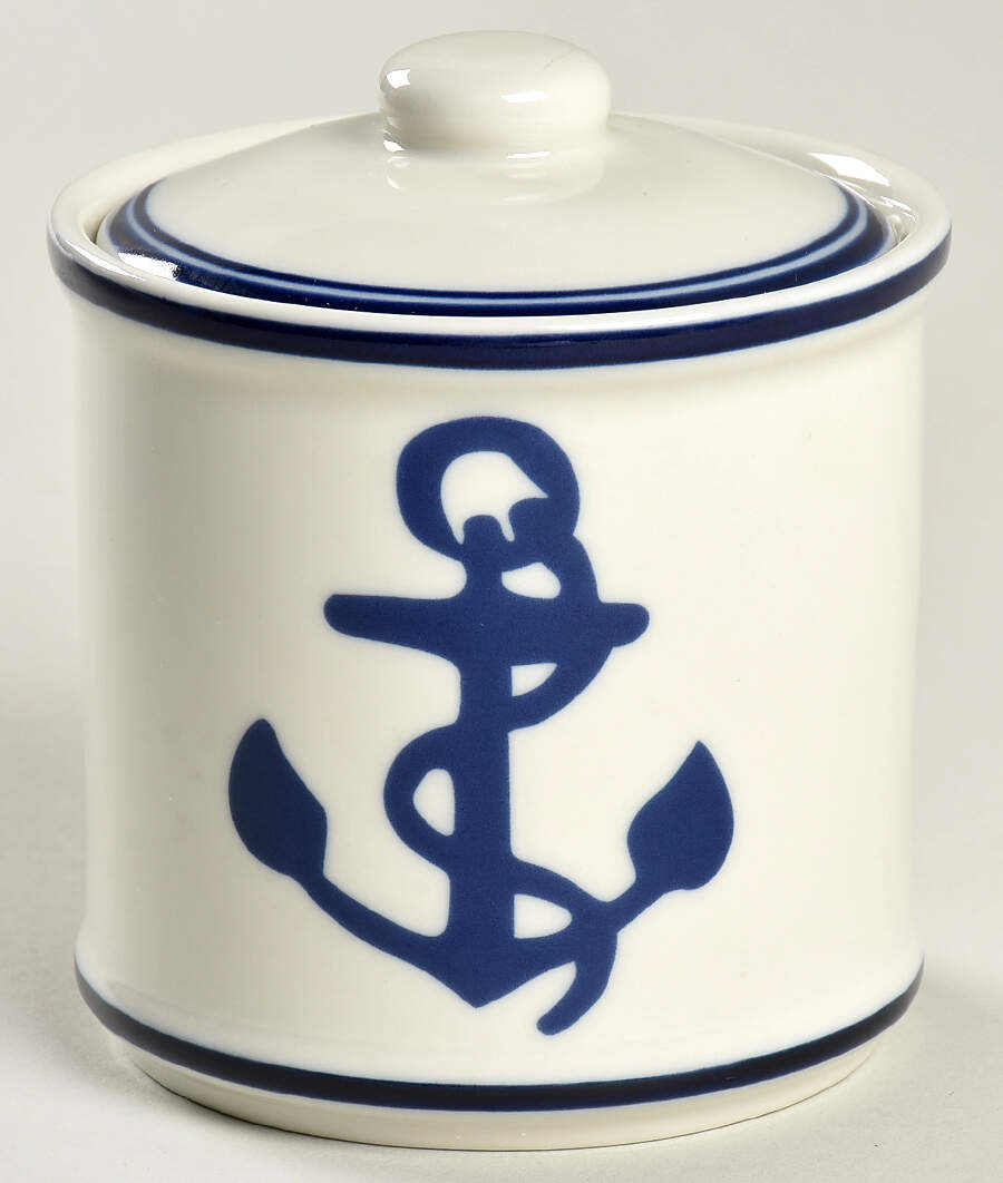 Navy Blue Collection Sugar Bowl & Lid by Unknown Manufacturer-1