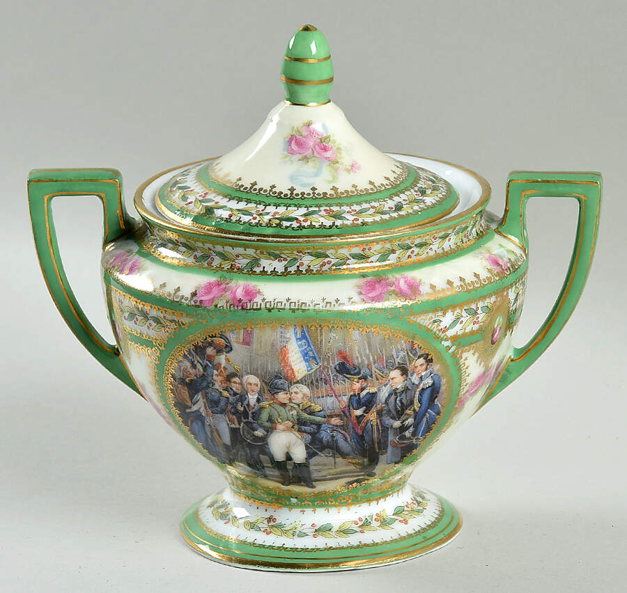 Napoleon 1st Et Josephine Sugar Bowl & Lid by France-1