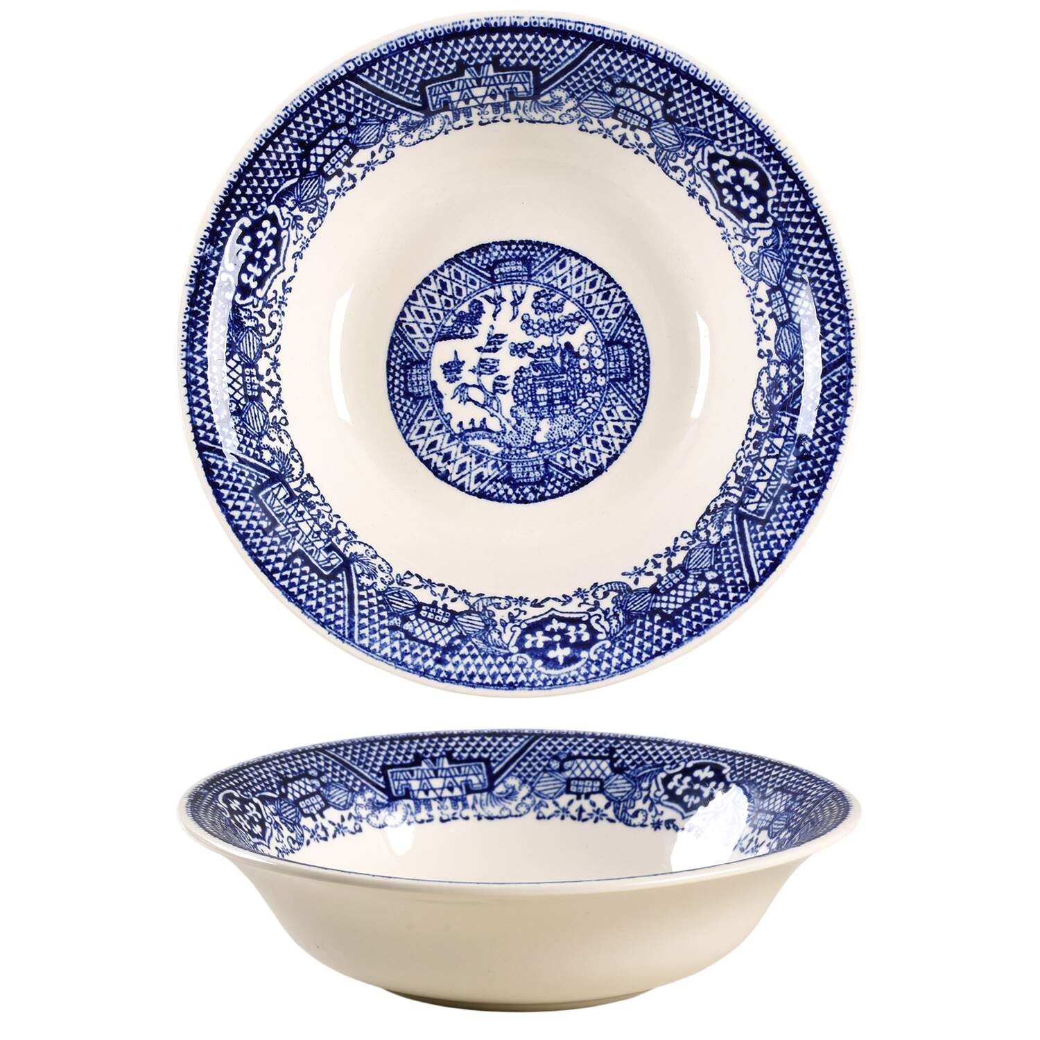 Willow (Blue, No Marks) Coupe Cereal Bowl by Unknown Manufacturer-1