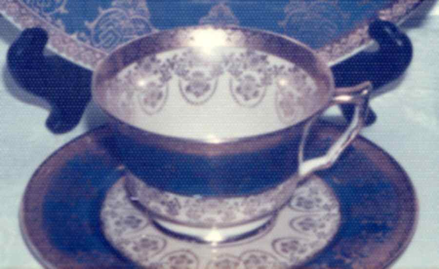 UC98 Blue Footed Cup & Saucer Set by Unknown Manufacturer-1